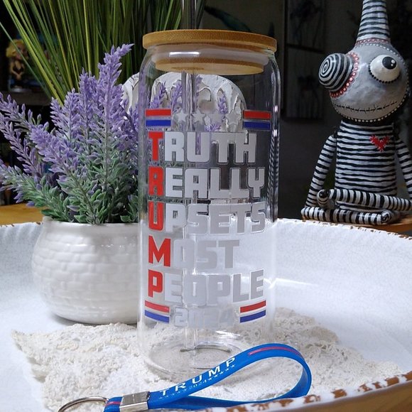 trump 2024 20oz Glass Can - Picture 1 of 2